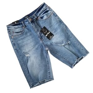 8th of LA Distressed Hi Rise Cut Off Jeans Shorts.